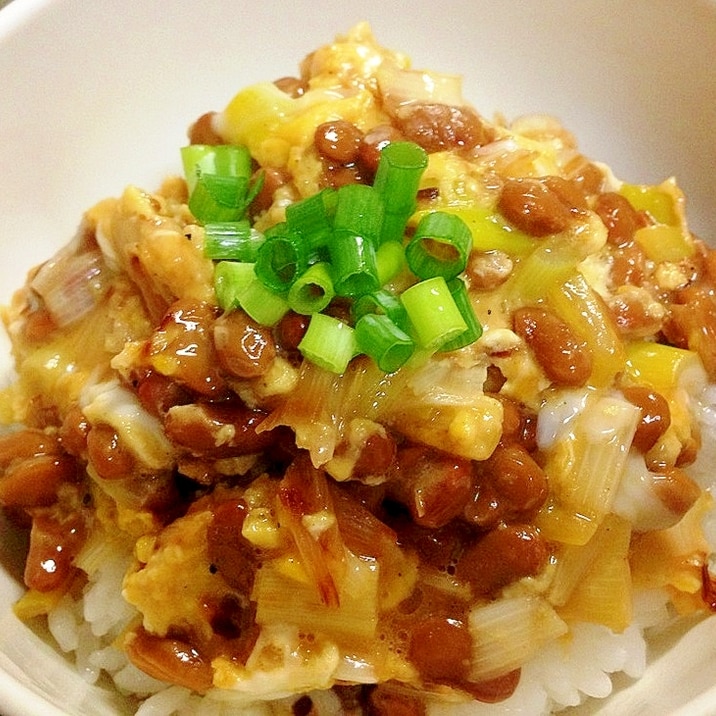 納豆嫌いのこどもにも☆納豆の卵とじ丼